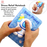 Spanker Astronaut Theme 3D Puffy Cute Notebook B6 size Diary with 10 In 1 Multicolor Pen for School Student Teens Birthday Gifts - Blue