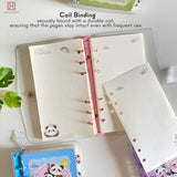 Spanker Pack of 4 Panda Theme School Supplies Portable Pocket Writing Note Book Coil Book Kids Secret Diary - Multicolor