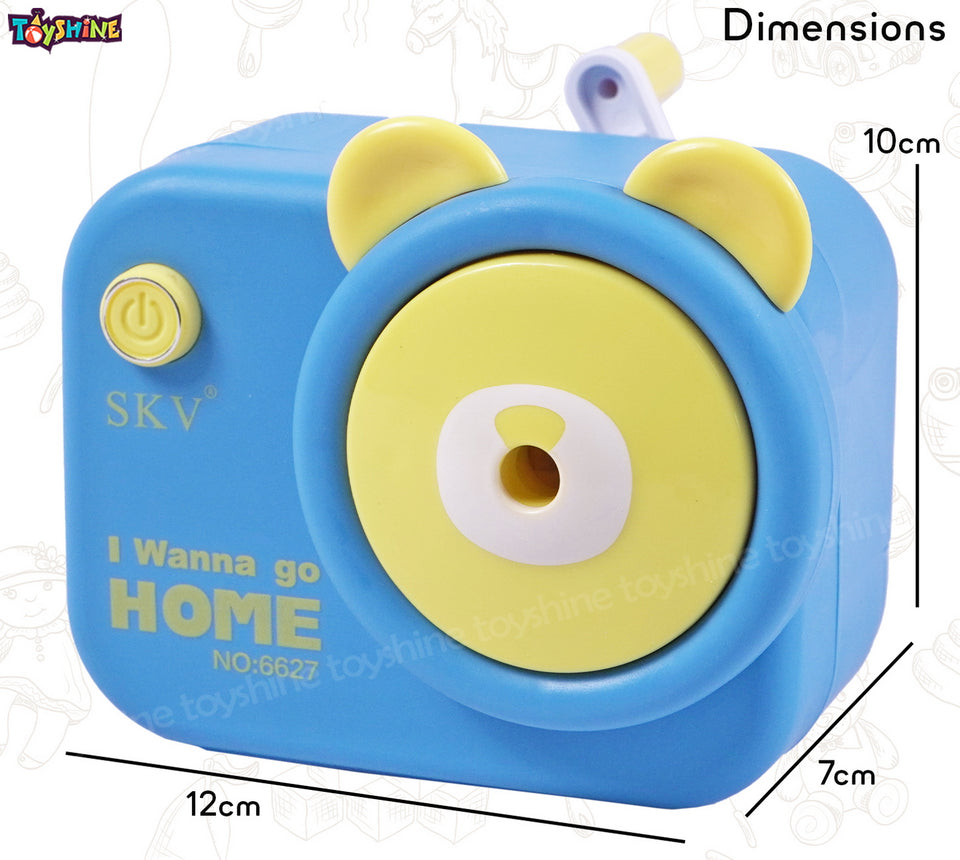 Toyshine Camera Shape Manual Handheld Easy to Operate Pencil Sharpener inbuilt with Stronger Helical Blade for Kids and Artists - Blue…