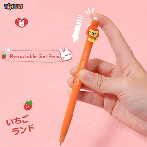 Toyshine 5 Pc Happy Fat Cute Design Fancy Fine 0.5mm Kawaii Gel Ink Pen for Office Stationary School Supplies Birthday Party Favor Return Gift - Multicolor