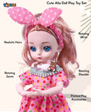 Toyshine Cute Alia Doll Play Toy Set with Movable Hands and Joints Pretend Play Kit Toys for Kids Role Play Set for Age 3+