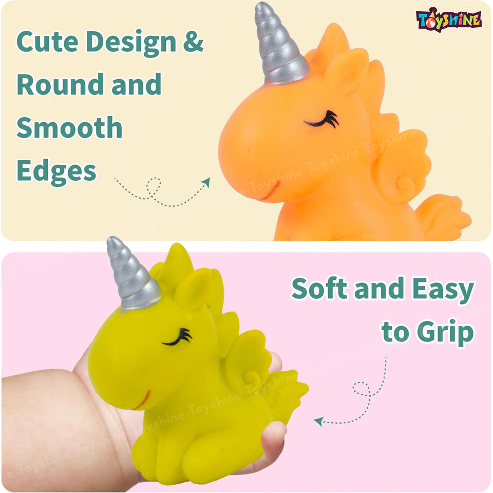 Toyshine 5 pc Floating Squeezy Cute Unicorn Bathtub Floating Squirter Toys for 1 2 3 4 Year Old Boys Girls Kids