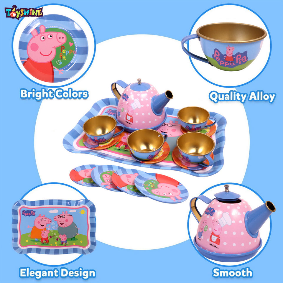 Toyshine 14 Pcs Stainless Steel Kitchen Set Tea Party Kitchen Set Toy for Girls Boys - Model C