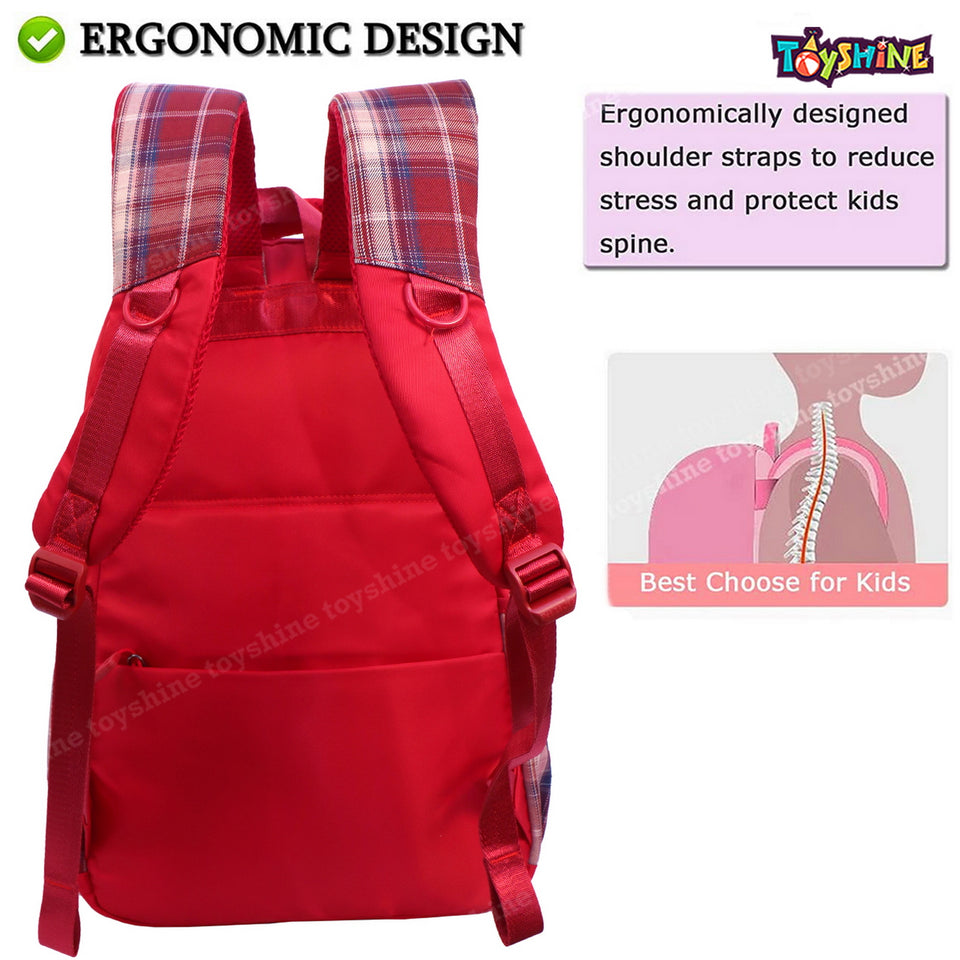 Toyshine Dark Check High School College Backpacks with Multiple Compartments, Pockets, and Side Bottle Holders for Teen Girls Boys Lightweight Bag