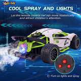 Toyshine Rechageable Hero Smoke Mist Spray Racing Runner Car Toys 2.4 GHz with LED Light and Sound Electric Toy for Kids