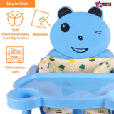 Toyshine Three in One Portable Foldable Multifunctional Convertible Infant Baby Feeding Chair Booster inbuilt with Detachable Tray Safety Belt and Footrest - Blue