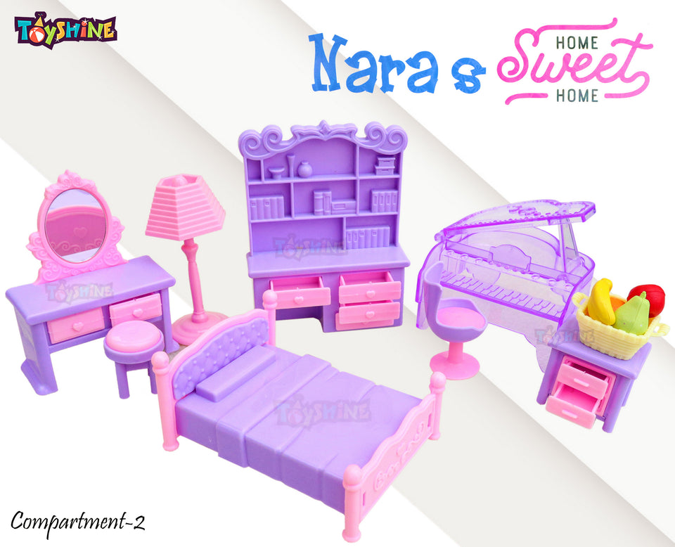 Toyshine Dollhouse Furniture Set 24 pcs Furnitures with 1 Doll, Dollhouse Accessories Pretend Play Furniture Toys for Boys Girls & Toddlers 3Y+