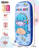 Toyshine Pick me Hardtop Pencil Case with Multiple Compartments - Kids School Supply Organizer Students Stationery Box - Girls Pen Pouch- Light Blue
