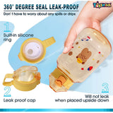 Toyshine Jumbo Tank 1200 ML Kids Water Bottle With Stainer, BPA Free Children's Drinkware with Button Lock, Yellow