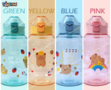 Toyshine Jumbo Tank 1200 ML Kids Water Bottle With Stainer, BPA Free Children's Drinkware with Button Lock, Yellow