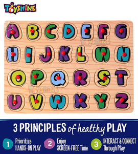 Toyshine Wooden ABC ABD 123 Letters and Numbers Puzzle Toy, Educational and Learning Toy - Set 1
