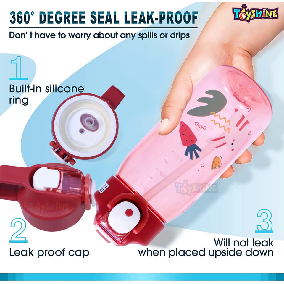 Toyshine Set of 2 Unicorn Hardtop Pencil Case with Tritan Grip Bottle - Kids Large Capacity School Supply Organizer Students Stationery - Girls Pen Pouch Pink Purple