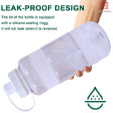 Spanker Sports Water Bottle 1.5 L / 55 OZ Half Gallon Carry Handle Big Water Jug For Sport | Ecofriendly, Plastic, Leakproof- White