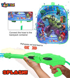 Toyshine Holi Water Toy Gun Big Size with Pressure Mechanism for Long Throw, Back Holding Tank, 5.0 L, Green Hulk