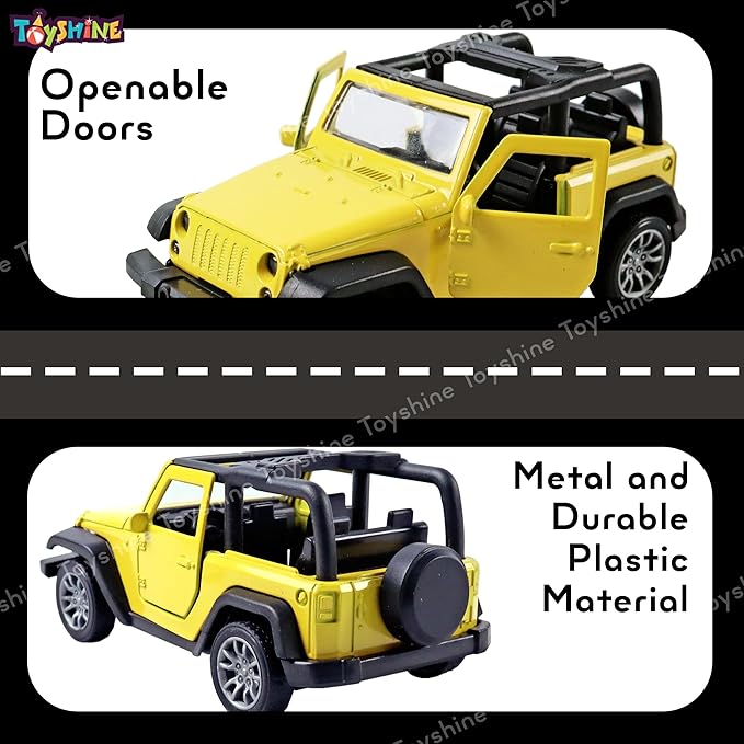 Toyshine 1:32 Scale Die Cast Thaar Model Vehicle Toy Car with Pull Back Function Along with Opening Door Feature for Kids Boy Girl 3+Years, Yellow
