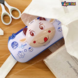 Toyshine I Love Milk Hardtop Pencil Case with Multiple Compartments - Kids School Supply Organizer Students Stationery Box - Girls Pen Pouch- White