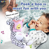 Toyshine 12" Peek-A-Boo Beautiful & Soft Plush Musical Laughing Doll inwith Moving Arms,Voice Activated Feature and Touch Sensor - Black Spots