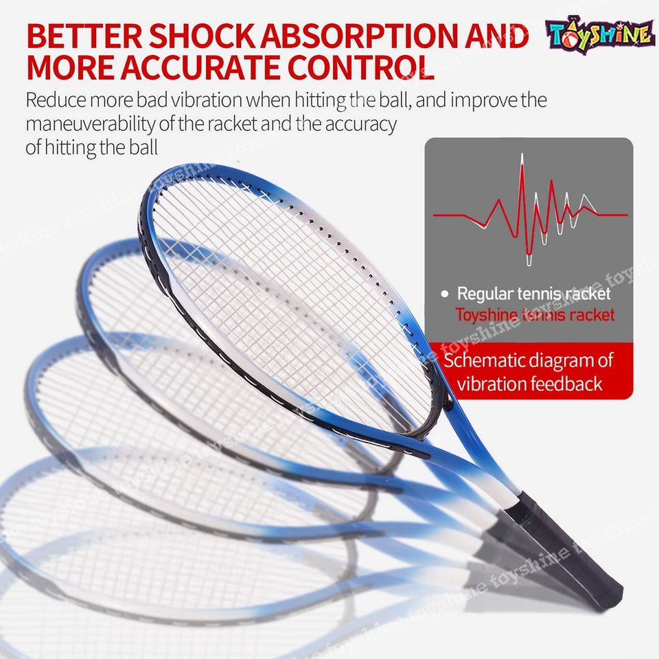 Toyshine Adult Tennis Racket, Super Light Weight Tennis Racquets Shock-Proof and Throw-Proof,Include Tennis Bag Tennis Overgrip- M4 Blue