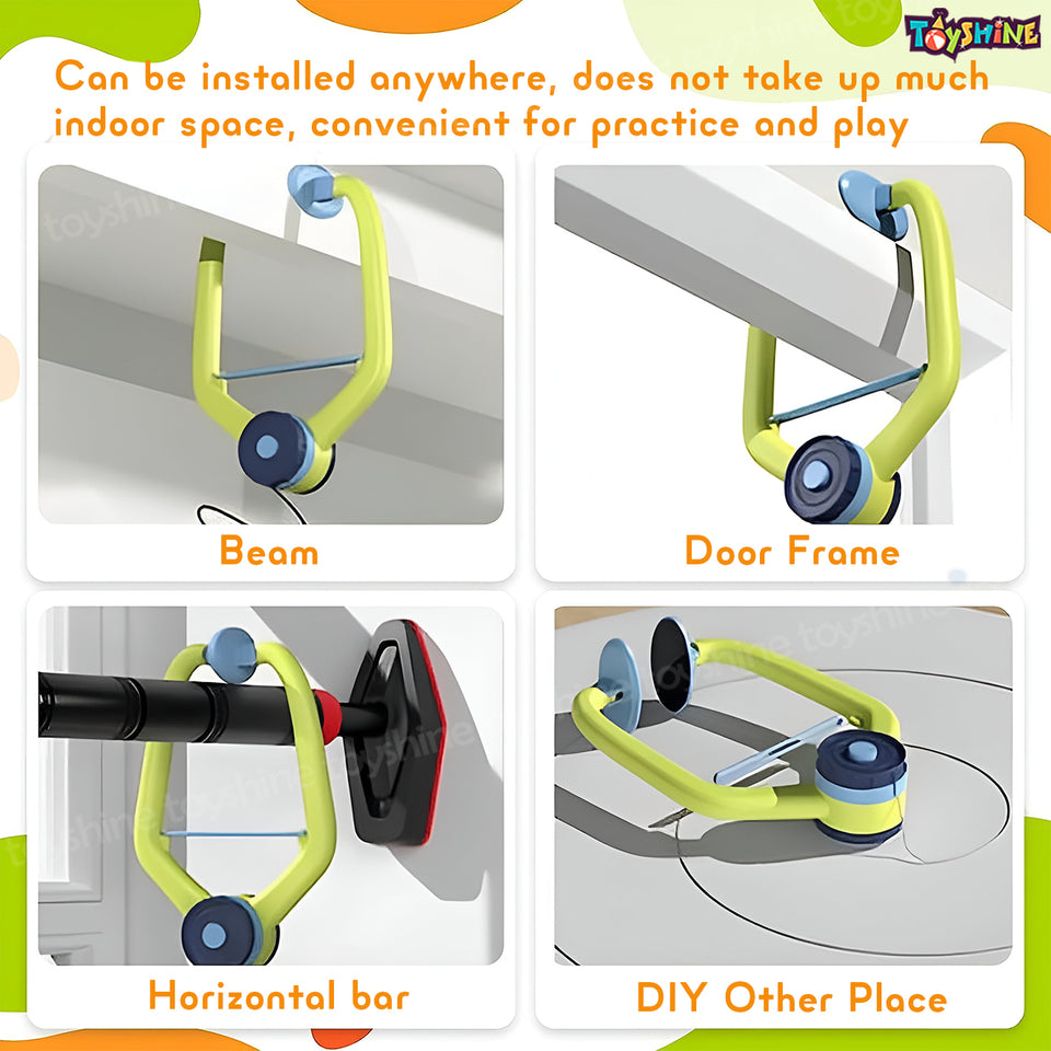 Toyshine Portable Indoor Hanging Table Tennis Adjustable Training Device Ping Pong Trainer with 6 Balls and 2 TT Rackets