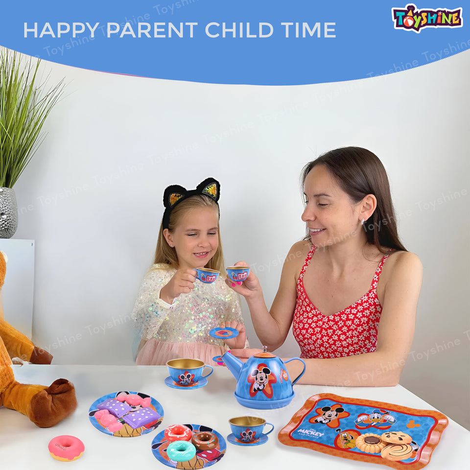 Toyshine 14 Pcs Stainless Steel Kitchen Set Tea Party Pretend Play Fun Learning Playset Toy for Kids 3+, Model D