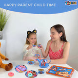 Toyshine 14 Pcs Stainless Steel Kitchen Set Tea Party Pretend Play Fun Learning Playset Toy for Kids 3+, Model D