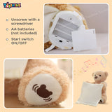 Toyshine 12" Peek-A-Boo Teddy Bear Beautiful & Soft Plush Musical Rechargeable Toy Doll with Moving Arms Voice Activated Feature Play Hide and Seek Funny Entertaining Gift for Kids