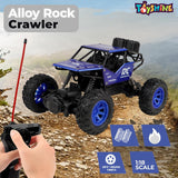 Toyshine 1:18 Scale 27mhz Remote Control Rechargeable High-Speed Rock Climbing Car Toy Mini Alloy Dirt Drift Monster Truck for Kids Boys and Girls 3+, Blue