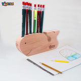 Toyshine Animal Shaped Wooden Pen Pencil Holder|Desk Organizer - Whale