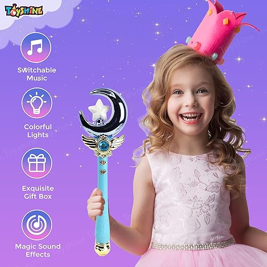 Toyshine Princess Fairy Magic Wand Moon Styling Stick Flashing Toy wit
