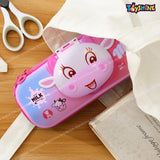 Toyshine I Love Milk Hardtop Pencil Case with Multiple Compartments - Kids School Supply Organizer Students Stationery Box - Girls Pen Pouch- Multi-Color