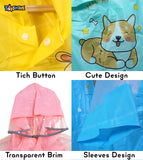 Toyshine Raincoat with School Bag Cover for Girls Boys Waterproof Raincoat Toddler Rainwear for Children Kids- Multicolor