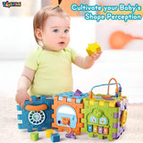 Toyshine 6 in 1 Educational Shape Sorter Baby Activity Cube Montessori Toy Gift for Babies 6-18 Months