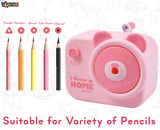 Toyshine Pack of 6 Camera Shape Manual Handheld Easy to Operate Pencil Sharpener inbuilt with Stronger Helical Blade for Kids and Artists - Pink