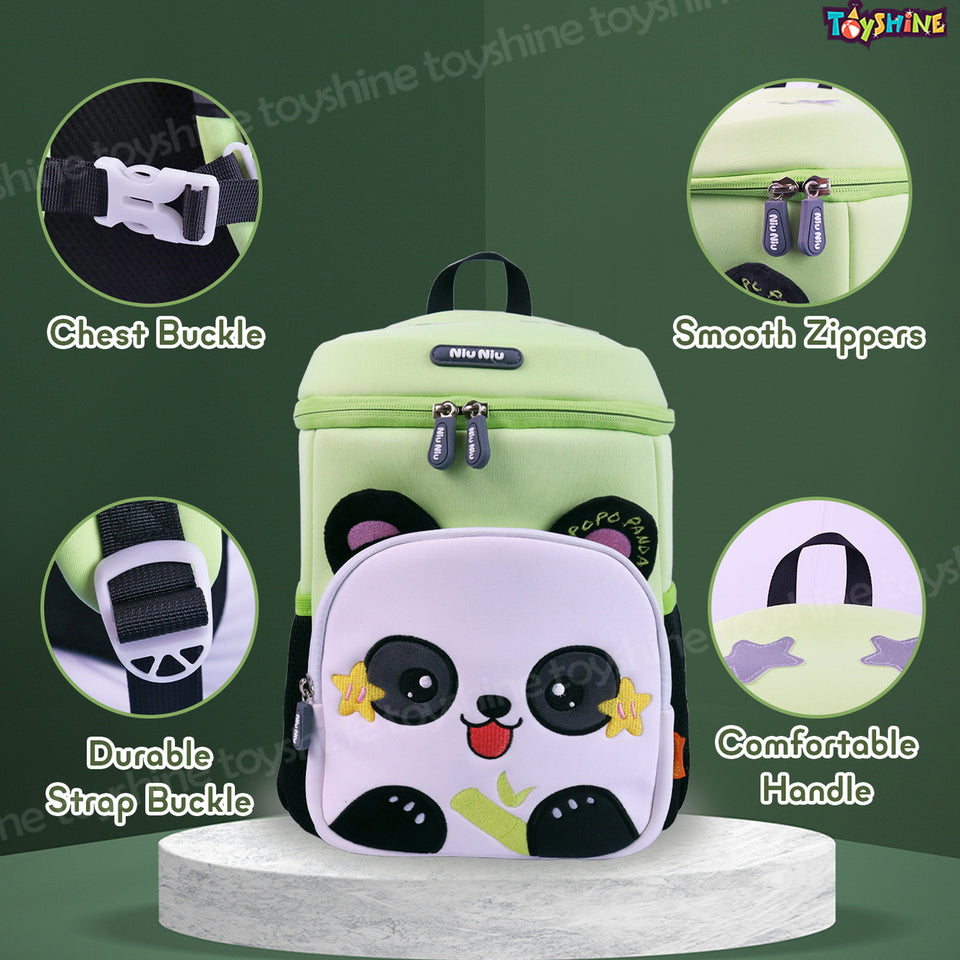Toyshine 12" Panda Face Backpack for Kids Girls Boys Toddler Preschool Bag Casual Shoulder Daypack Bag (30cm,Green)