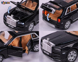 Toyshine 1:32 Scale Rolls-Royce Phantom Model Alloy Six Side Open Die-Cast Pull Back Toy Car with Sound and Light Echo Car Model Toy - Black