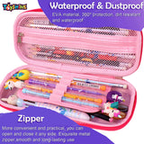 Toyshine Set of 2 Girl Hardtop Pencil Case with Tritan Grip Bottle - Kids Large Capacity School Supply Organizer Students Stationery - Girls Pen Pouch