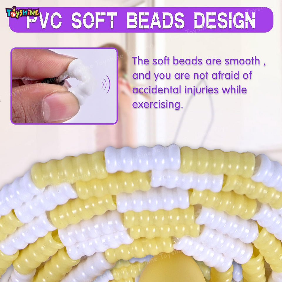 Toyshine Adjustable Length Tangle-Free Segmented Pvc Soft Beaded 2.6M Fitness Jump Rope for Outdoor Fun Activity Exercise kids Fitness - Yellow Panda