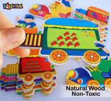 Toyshine Pack of 10 Number Train 123 Puzzle Toy, Educational and Learning Toy | Birthday Return Gift Party Favor for Kids Girls Boys
