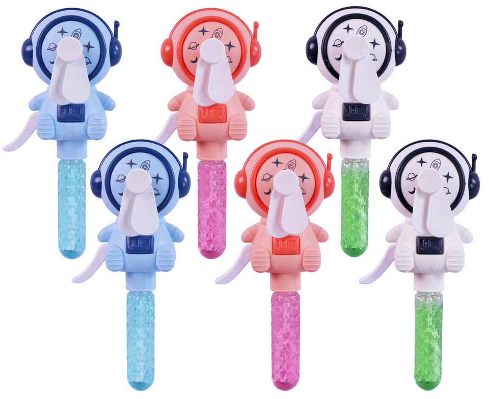Toyshine Pack of 6 Space Theme Hand Press Bubble Toy Fan Wands Children Party Favors Outdoor & Indoor Activity for Boys Girls 3+yrs