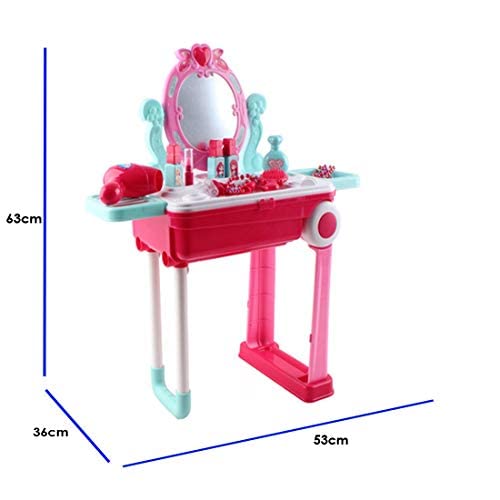 Toyshine Carry Along Dressing Table Make Up Set Beauty Table Toy with Briefcase and Accessories, Model for Girls Pretend Play Baby Toys Birthday Present 3-7 Year old