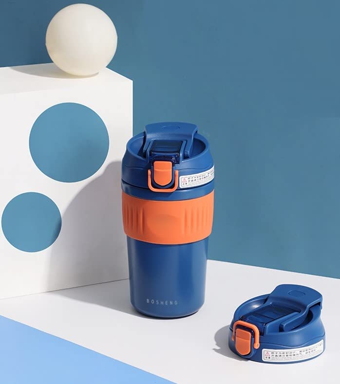 Toyshine Basic Handy Bottle Hot Cold Stainless Steel 304 Water Bottle for Kids, Adults Double Walled Flask Metal Thermos, Spill Proof Closure, BPA Free for School Home, Drinkware, 480 ML, Blue