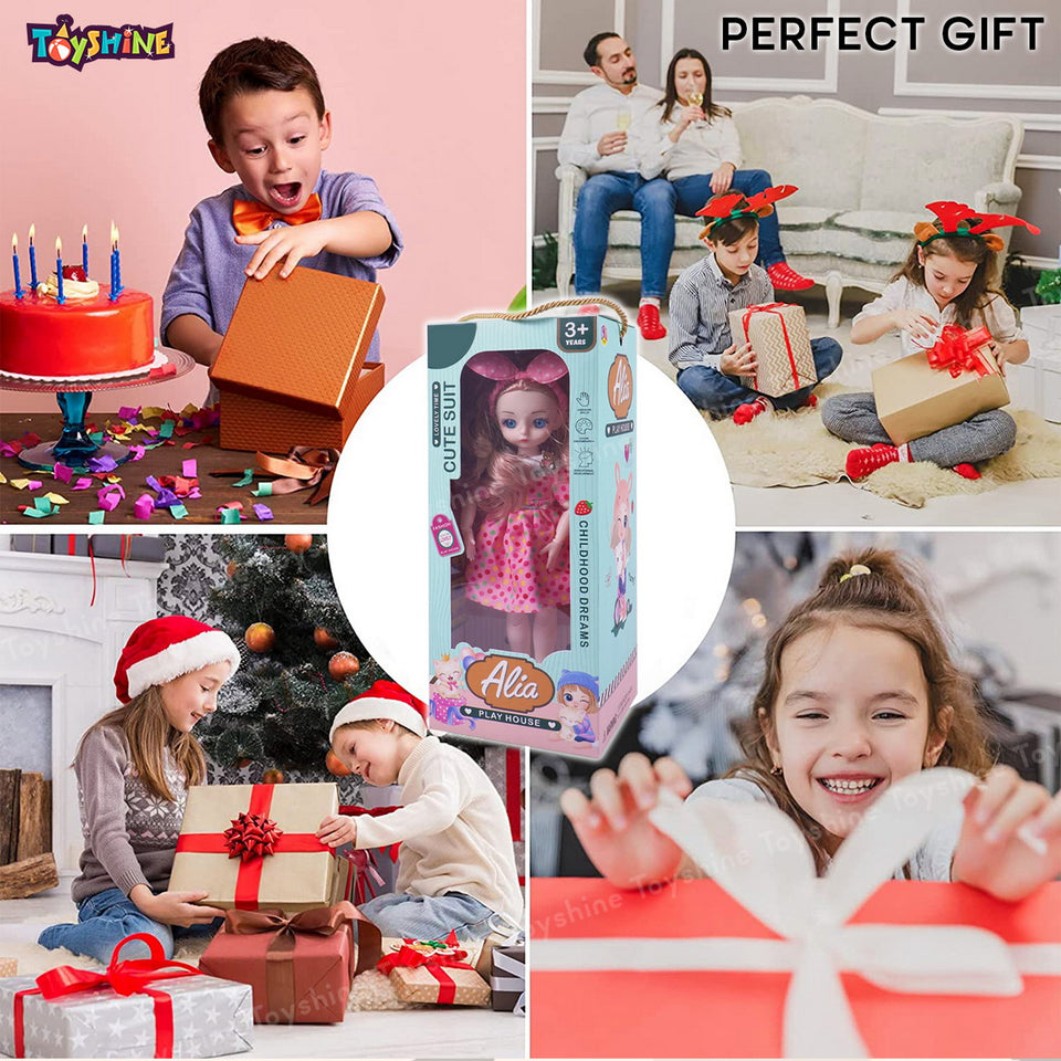 Toyshine Cute Alia Doll Play Toy Set with Movable Hands and Joints Pretend Play Kit Toys for Kids Role Play Set for Age 3+