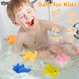 Toyshine 5 pc Floating Squeezy Cute Unicorn Bathtub Floating Squirter Toys for 1 2 3 4 Year Old Boys Girls Kids