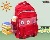 Toyshine Dark Check High School College Backpacks with Multiple Compartments, Pockets, and Side Bottle Holders for Teen Girls Boys Lightweight Bag