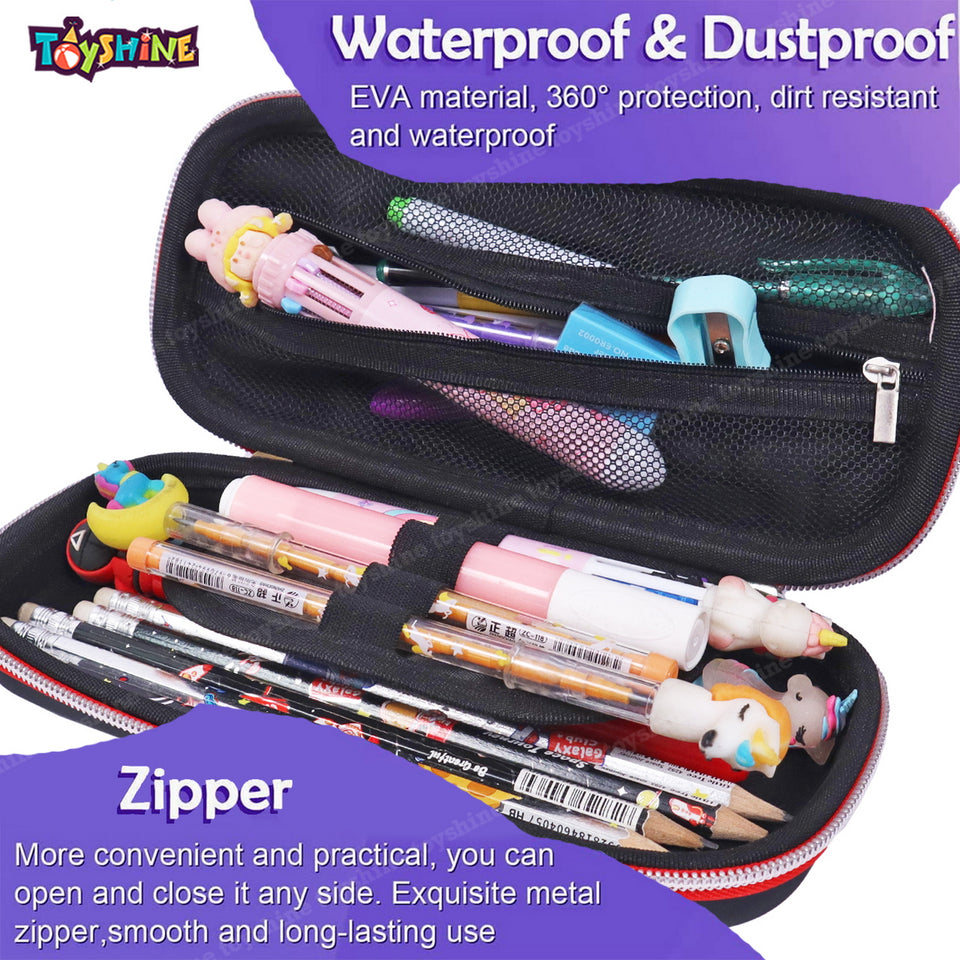 Toyshine 88 Racer Hardtop Pencil Case with Compartments - Kids Large Capacity School Supply Organizer Students Stationery Box - Girls Boys Pen Pouch- Light Green