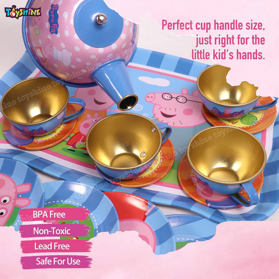 Toyshine 14 Pcs Stainless Steel Kitchen Set Tea Party Kitchen Set Toy for Girls Boys - Model C