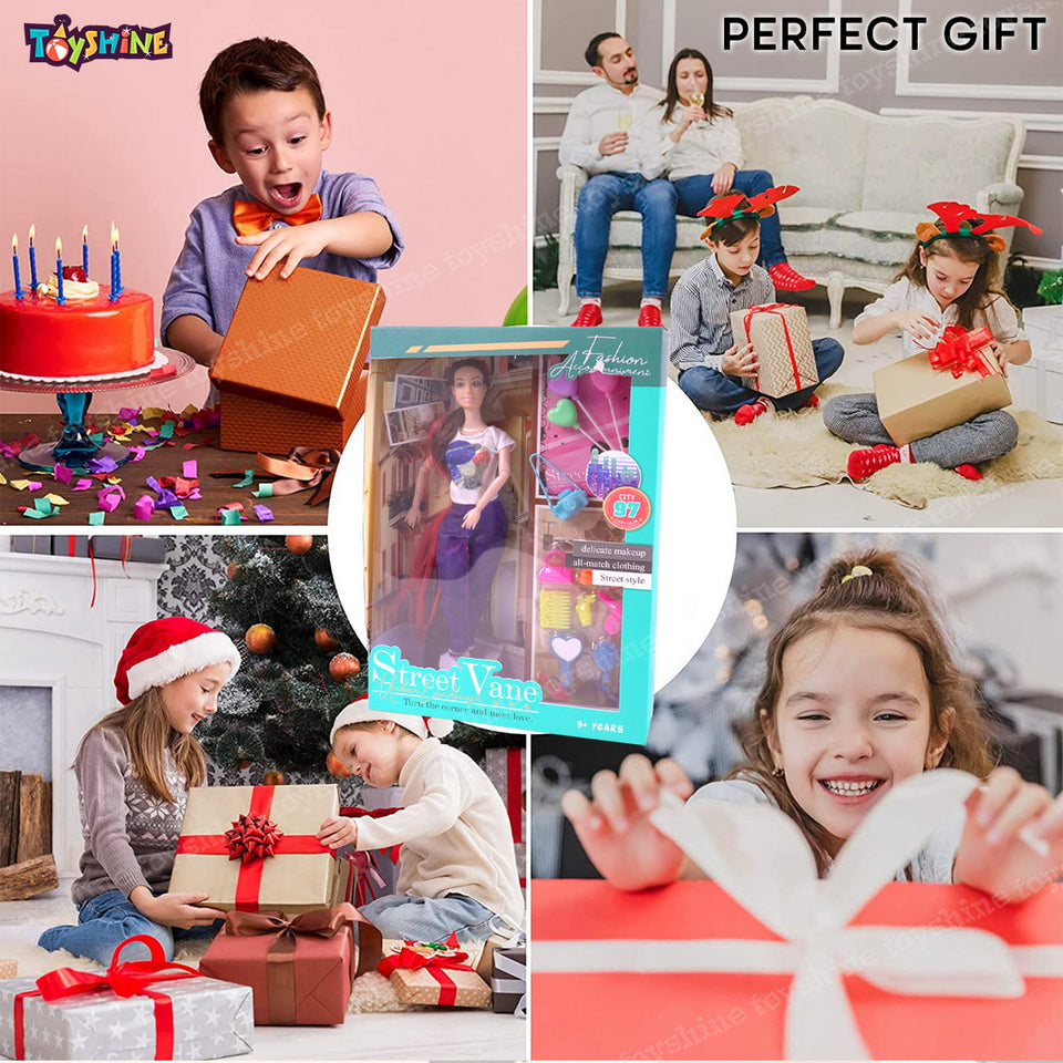 Toyshine Beauty Doll Street Vane with Fashion Accessory Pretend Play Gift for Girls Kids Role Play Toy for Age 3+ Multicolor