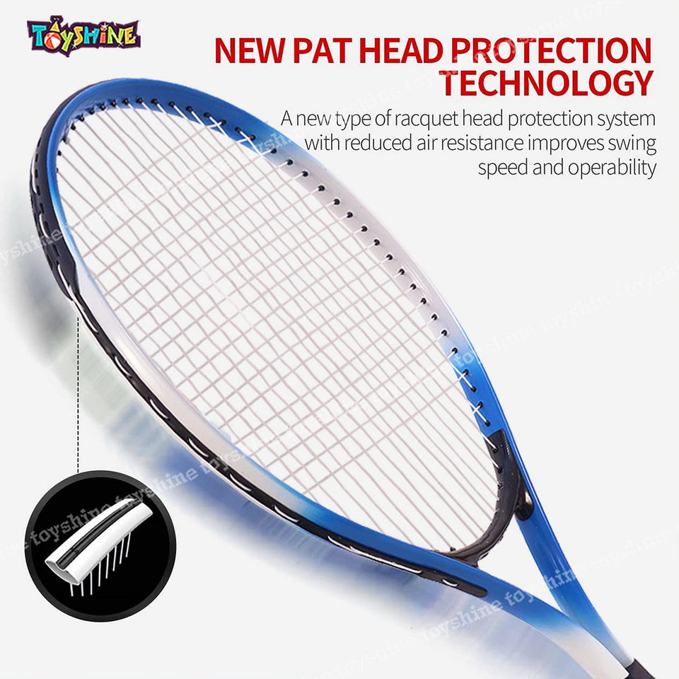 Toyshine Adult Tennis Racket, Super Light Weight Tennis Racquets Shock-Proof and Throw-Proof,Include Tennis Bag Tennis Overgrip- M4 Blue