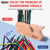 Toyshine Animal Shaped Wooden Pen Pencil Holder|Desk Organizer - Whale