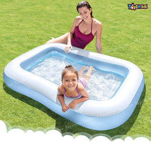 Toyshine Big Size Inflatable Rectangular Baby Bath Tub Cum Swimming Pool Play Centre Toy for Kids - 166 x100 x 25cm